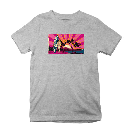 Betty Boop Surf Babe Sunset Kids T-Shirt