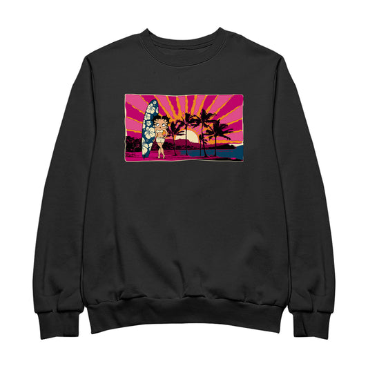 Betty Boop Surf Babe Sunset Women's Sweatshirt