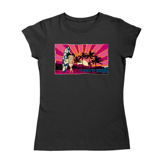 Betty Boop Surf Babe Sunset Women's T-Shirt