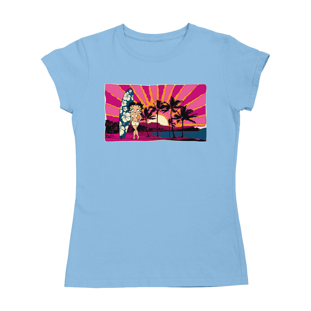 Betty Boop Surf Babe Sunset Women's T-Shirt