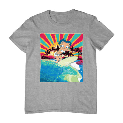 Betty Boop Surfer Betty Riding Wave Men's T-Shirt