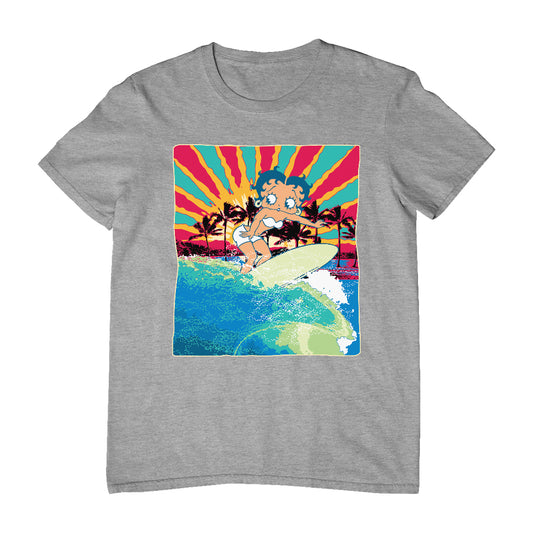 Betty Boop Surfer Betty Riding Wave Men's T-Shirt