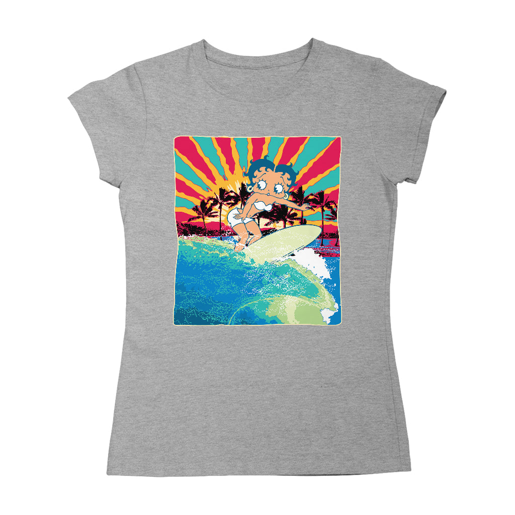 Betty Boop Surfer Betty Riding Wave Women's T-Shirt