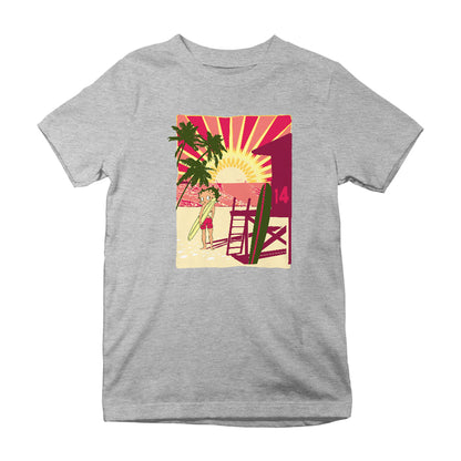 Betty Boop Sunset Beach Surfer Kids T-Shirt