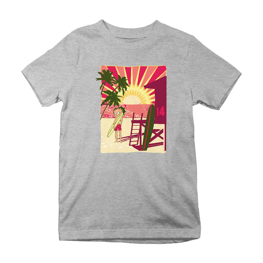 Betty Boop Sunset Beach Surfer Kids T-Shirt