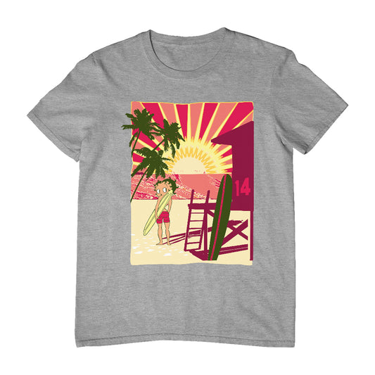 Betty Boop Sunset Beach Surfer Men's T-Shirt