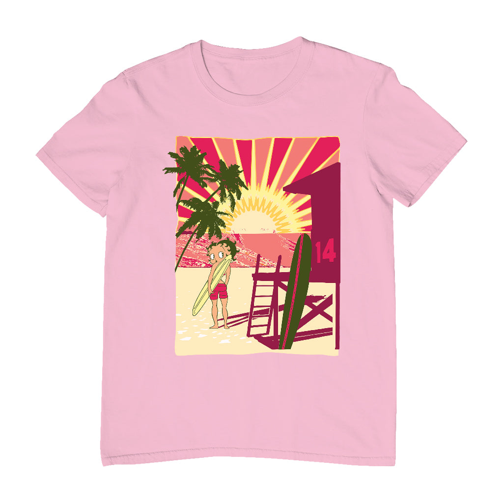 Betty Boop Sunset Beach Surfer Men's T-Shirt