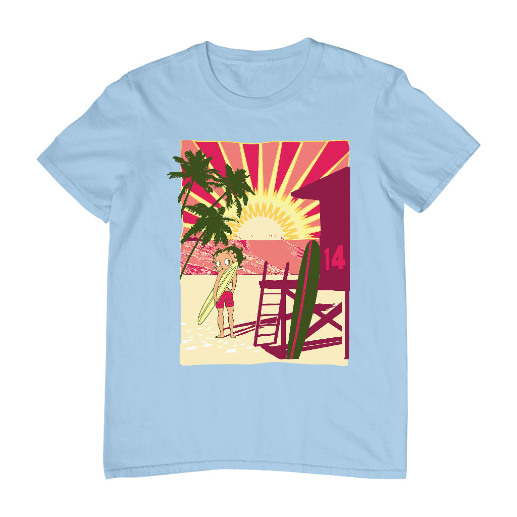Betty Boop Sunset Beach Surfer Men's T-Shirt