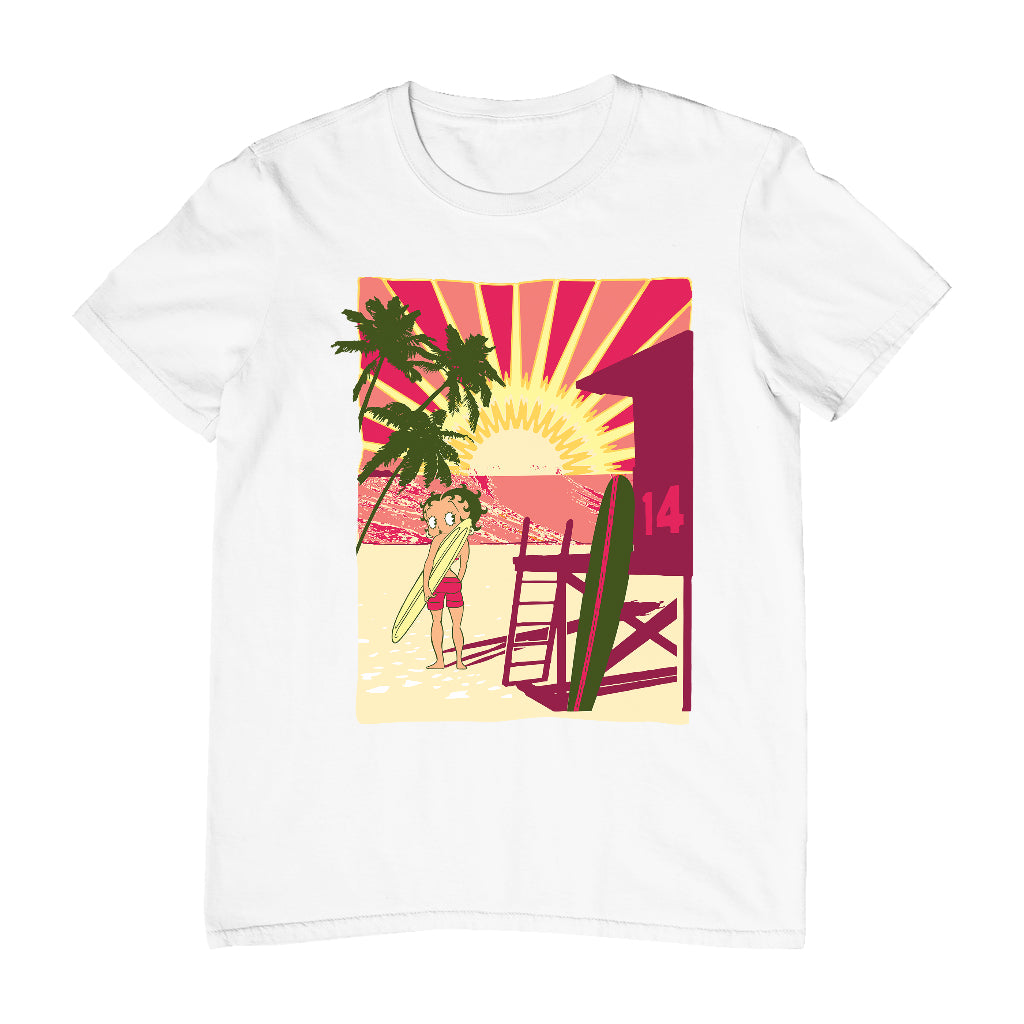 Betty Boop Sunset Beach Surfer Men's T-Shirt