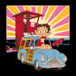 Betty Boop Beach Pin Up Surf Car Kids Hooded Sweatshirt