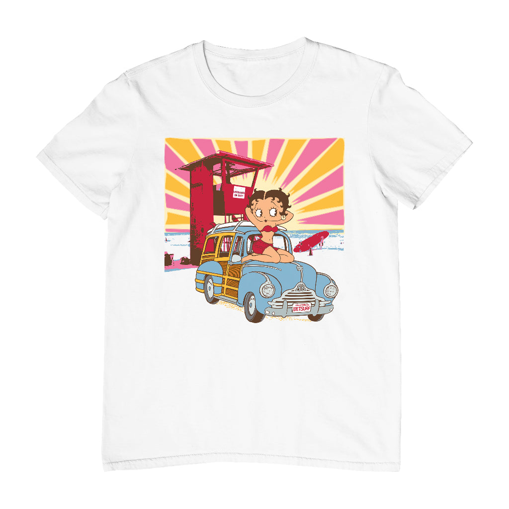 Betty Boop Beach Pin Up Surf Car Men's T-Shirt
