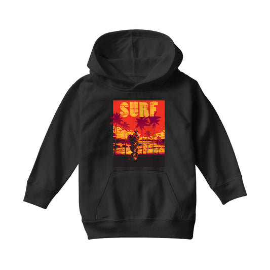 Betty Boop Surf Maui Surfboard Kids Hooded Sweatshirt