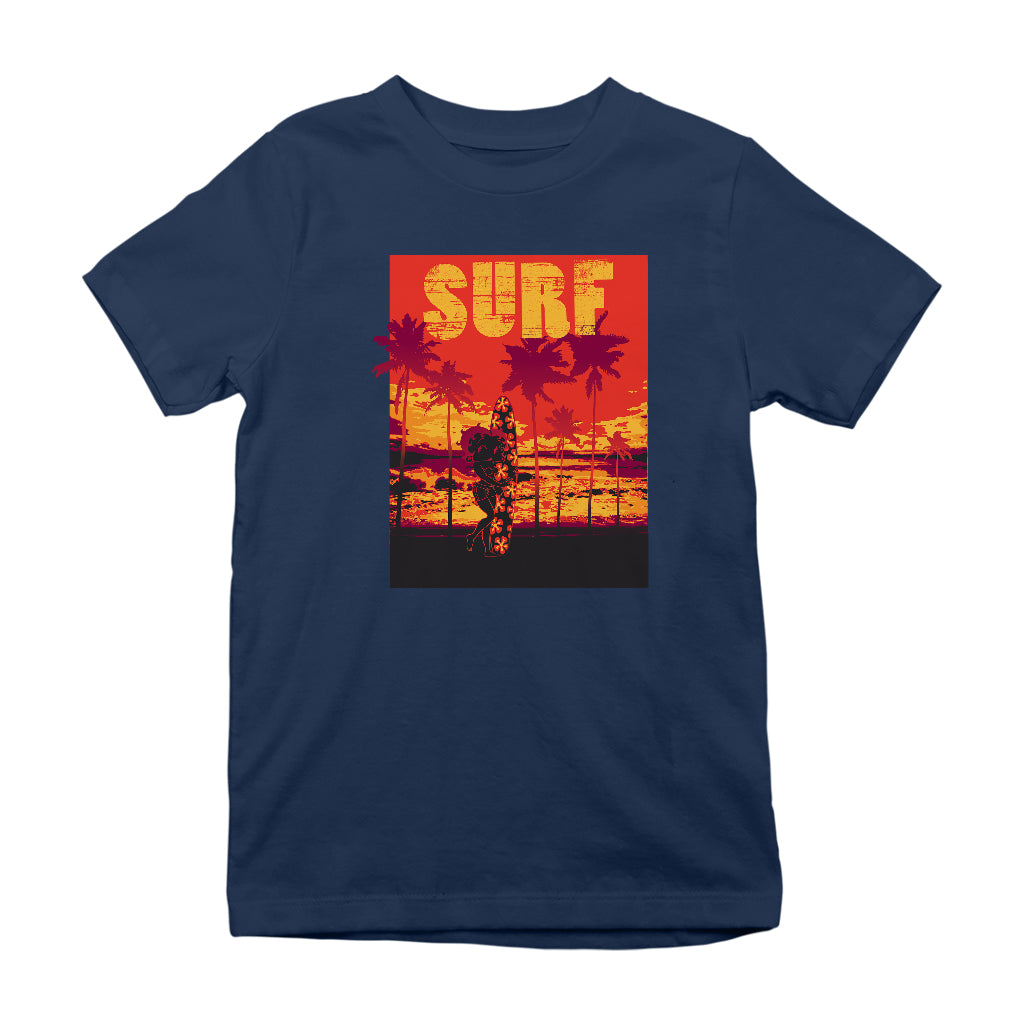 Betty Boop Surf Maui Surfboard Kids T-Shirt