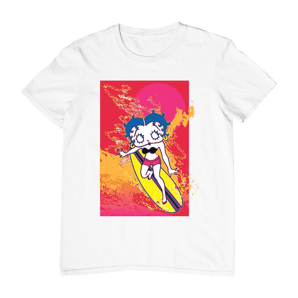 Betty Boop Surfing Sunset Wave Art Men's T-Shirt
