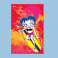 Betty Boop Surfing Sunset Wave Art Kids Sweatshirt