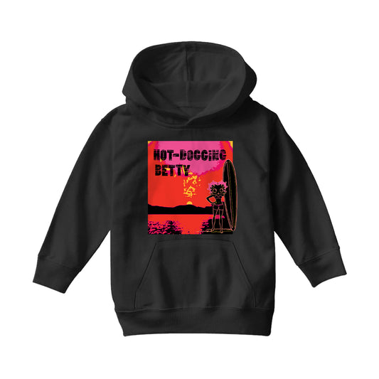Betty Boop Hot Dogging Surfer Betty Kids Hooded Sweatshirt