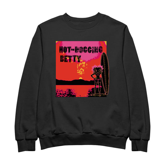 Betty Boop Hot Dogging Surfer Betty Women's Sweatshirt