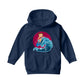 Betty Boop Surfing Big Wave Kids Hooded Sweatshirt