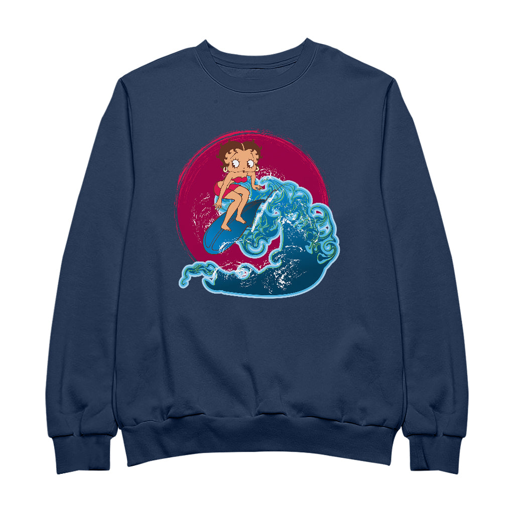 Betty Boop Surfing Big Wave Women's Sweatshirt