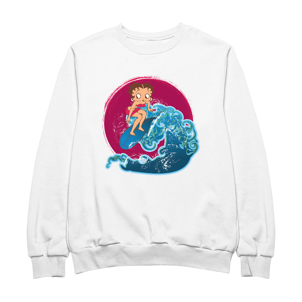 Betty Boop Surfing Big Wave Women's Sweatshirt