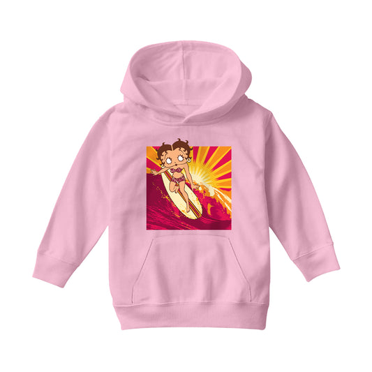Betty Boop Sunset Surfer Kids Hooded Sweatshirt