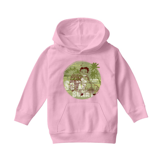 Betty Boop Surf Bunny California Kids Hooded Sweatshirt
