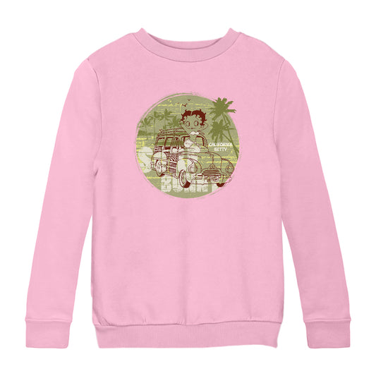 Betty Boop Surf Bunny California Kids Sweatshirt
