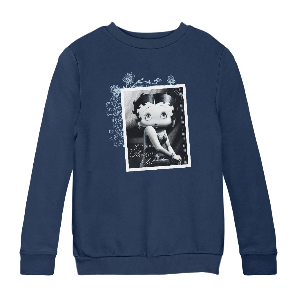 Betty Boop Portrait Glamour Girl Kids Sweatshirt