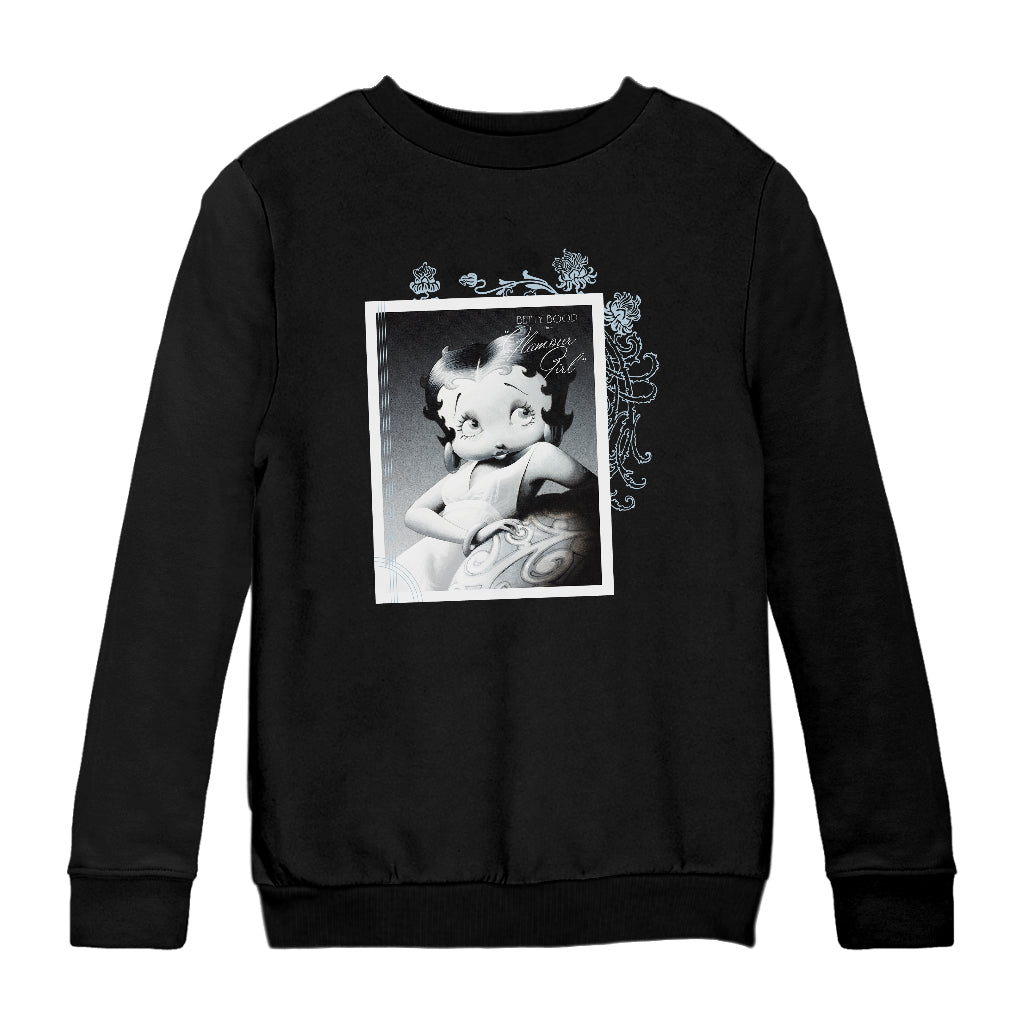 Betty Boop Pose Glamour Girl Kids Sweatshirt