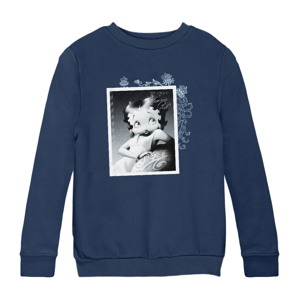 Betty Boop Pose Glamour Girl Kids Sweatshirt