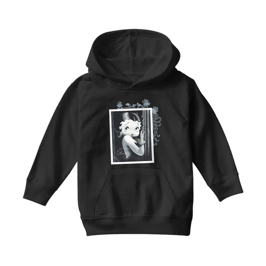 Betty Boop Floral Frame Glamour Girl Kids Hooded Sweatshirt