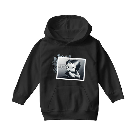 Betty Boop Leaning Portrait Glamour Girl Kids Hooded Sweatshirt