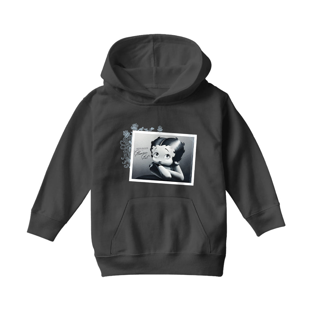 Betty Boop Leaning Portrait Glamour Girl Kids Hooded Sweatshirt