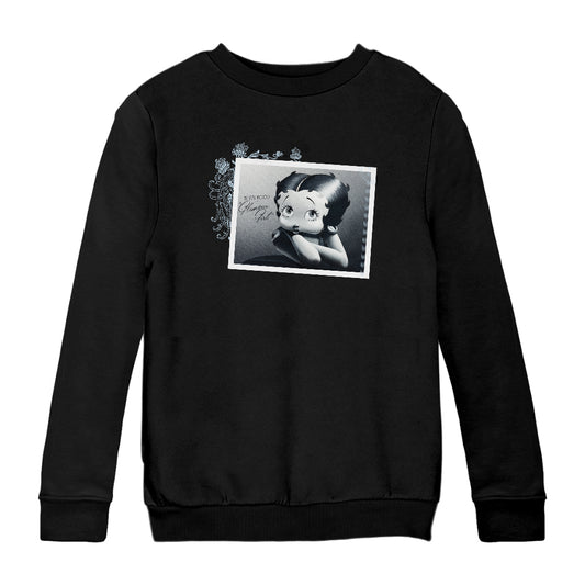 Betty Boop Leaning Portrait Glamour Girl Kids Sweatshirt