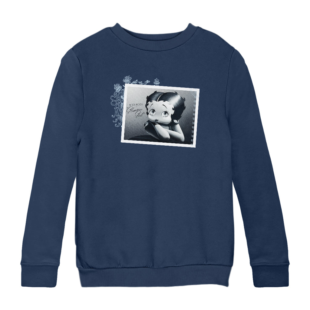 Betty Boop Leaning Portrait Glamour Girl Kids Sweatshirt