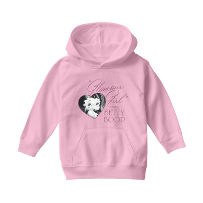 Betty Boop Heart Frame Glamour Girl Kids Hooded Sweatshirt