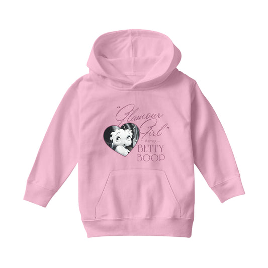 Betty Boop Heart Frame Glamour Girl Kids Hooded Sweatshirt