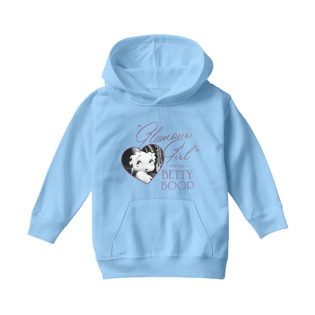Betty Boop Heart Frame Glamour Girl Kids Hooded Sweatshirt