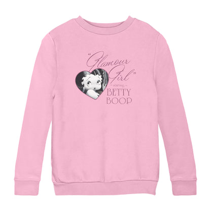 Betty Boop Heart Frame Glamour Girl Kids Sweatshirt