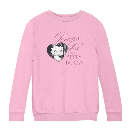 Betty Boop Heart Frame Glamour Girl Kids Sweatshirt