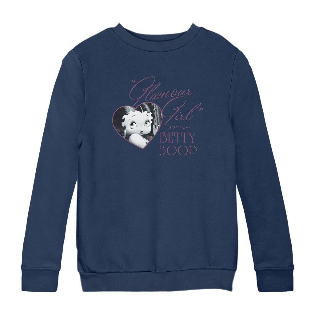 Betty Boop Heart Frame Glamour Girl Kids Sweatshirt