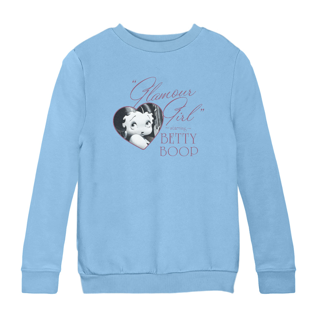 Betty Boop Heart Frame Glamour Girl Kids Sweatshirt