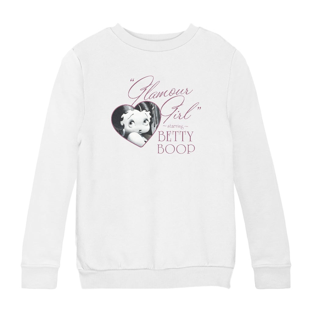 Betty Boop Heart Frame Glamour Girl Kids Sweatshirt