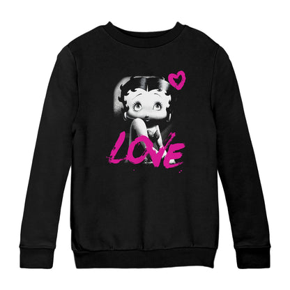 Betty Boop Glamour Heart Love Kids Sweatshirt