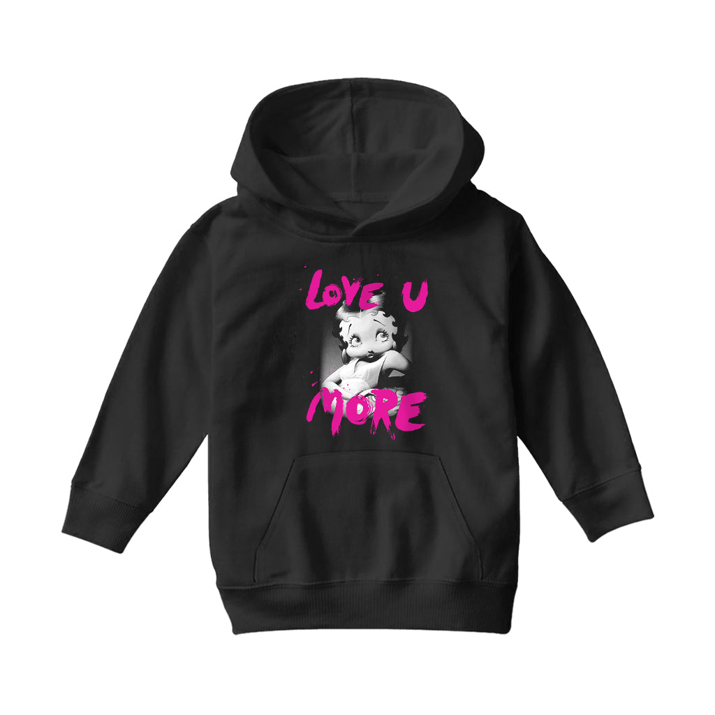 Betty Boop Glamour Love U More (Can't find design) Kids Hooded Sweatshirt