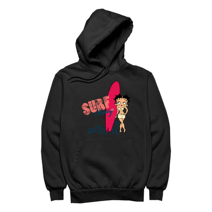 Betty Boop Surf Red Board Men's Hooded Sweatshirt