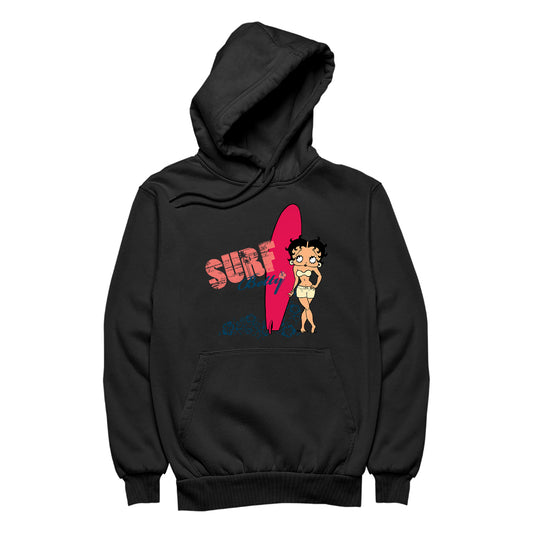 Betty Boop Surf Red Board Men's Hooded Sweatshirt