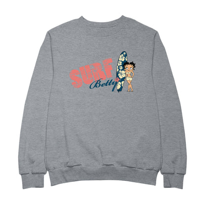 Betty Boop Surf Hawaii Floral Board Men's Sweatshirt