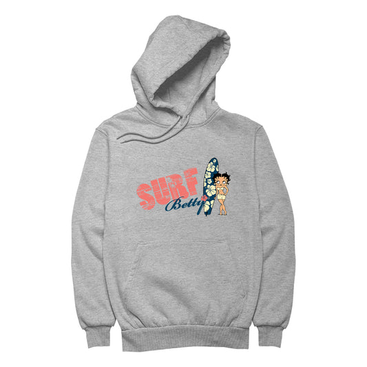 Betty Boop Surf Hawaii Floral Board Women's Hooded Sweatshirt