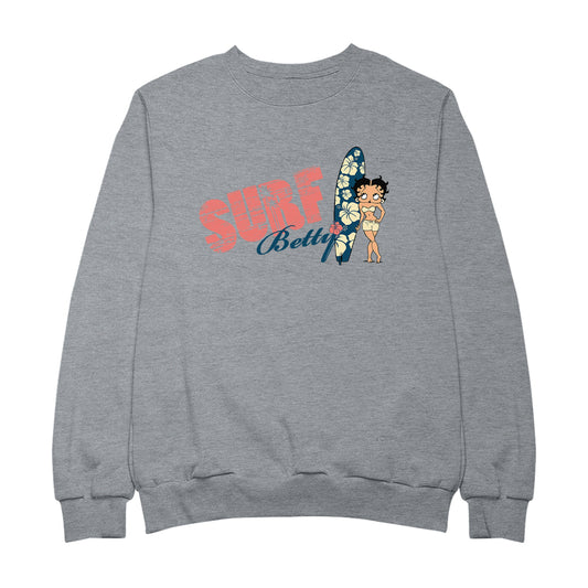 Betty Boop Surf Hawaii Floral Board Women's Sweatshirt